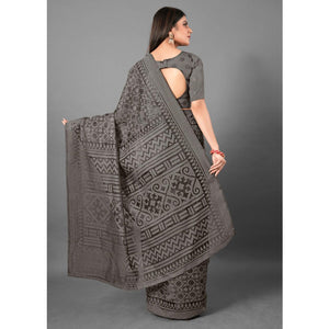 grey-casual-wear-floral-brasso-saree-111433