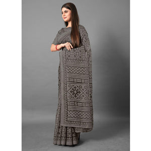 grey-casual-wear-floral-brasso-saree-111433