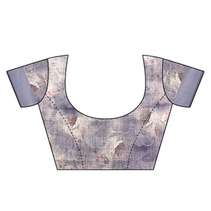 grey-casual-wear-floral-digital-printed-linen-slub-saree-117892