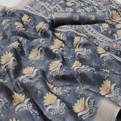 grey-casual-wear-floral-digital-printed-silk-saree-with-jacquard-border-139037