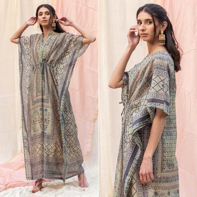 grey-casual-wear-floral-digtial-printed-silk-kaftan-kurti-141198