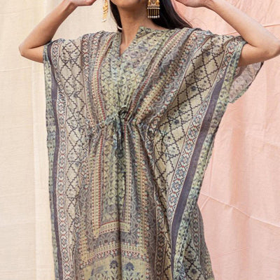 grey-casual-wear-floral-digtial-printed-silk-kaftan-kurti-141198