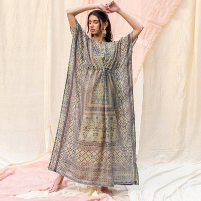 grey-casual-wear-floral-digtial-printed-silk-kaftan-kurti-141198