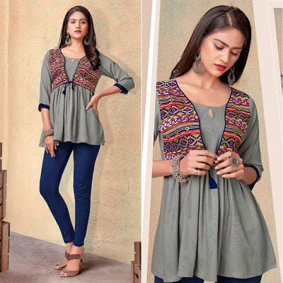 grey-casual-wear-floral-embroidered-rayon-top-140394