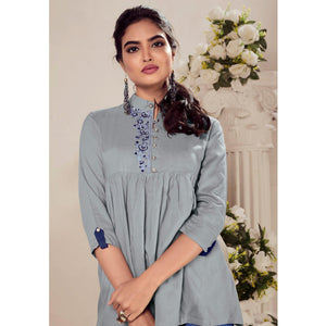 grey-casual-wear-floral-embroidered-rayon-top-140352
