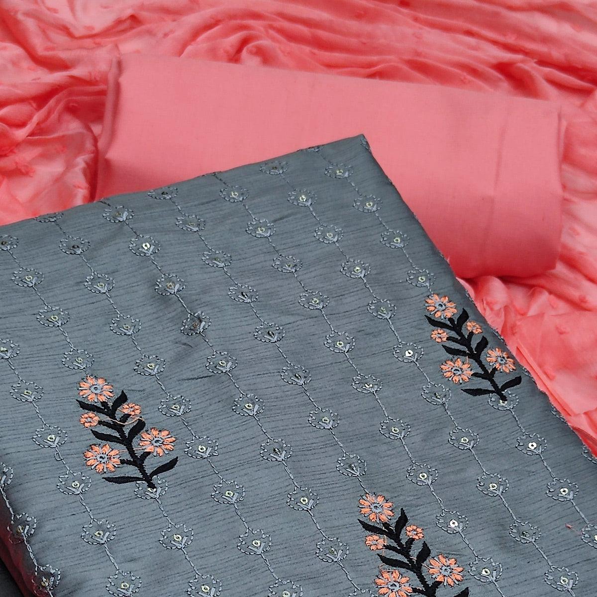 grey-festive-wear-floral-embroidered-pure-silk-dress-material-108633