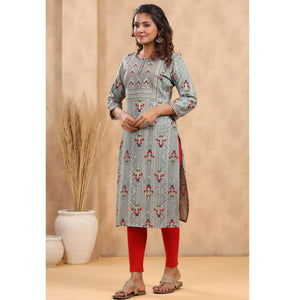 grey-casual-wear-floral-print-with-sequence-rayon-kurti-141973