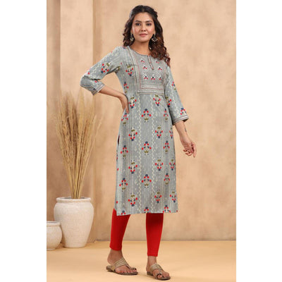 grey-casual-wear-floral-print-with-sequence-rayon-kurti-141973