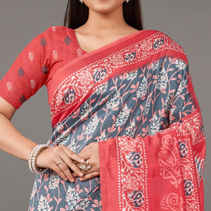grey-casual-wear-floral-printed-art-silk-saree-135451