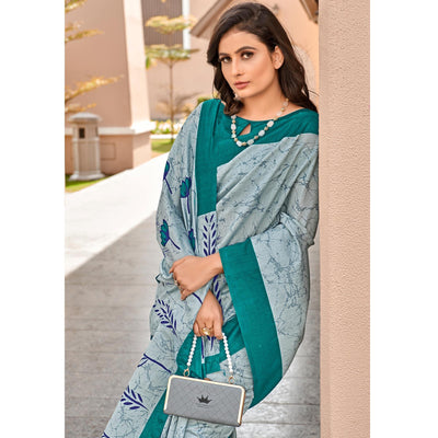 grey-casual-wear-floral-printed-bhagalpuri-sarees-138479