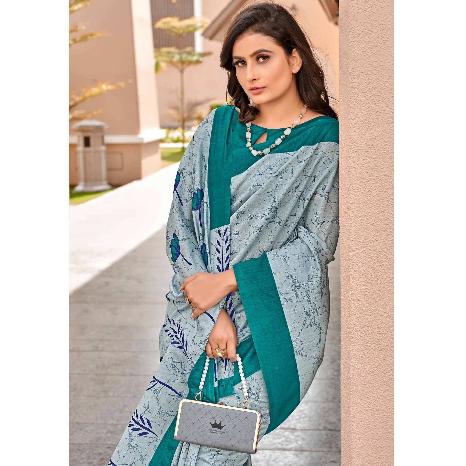 grey-casual-wear-floral-printed-bhagalpuri-sarees-138479