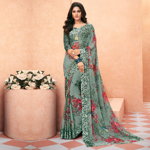 grey-casual-wear-floral-printed-chiffon-saree-142014