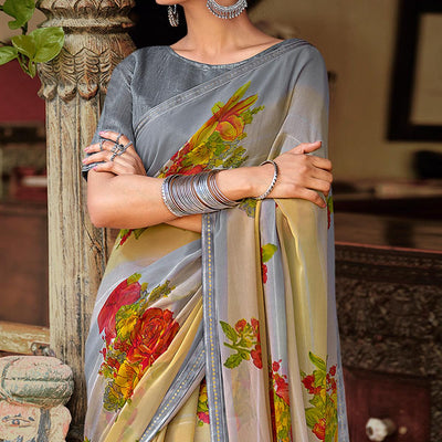 grey-casual-wear-floral-printed-chiffon-saree-with-fancy-blouse-127073