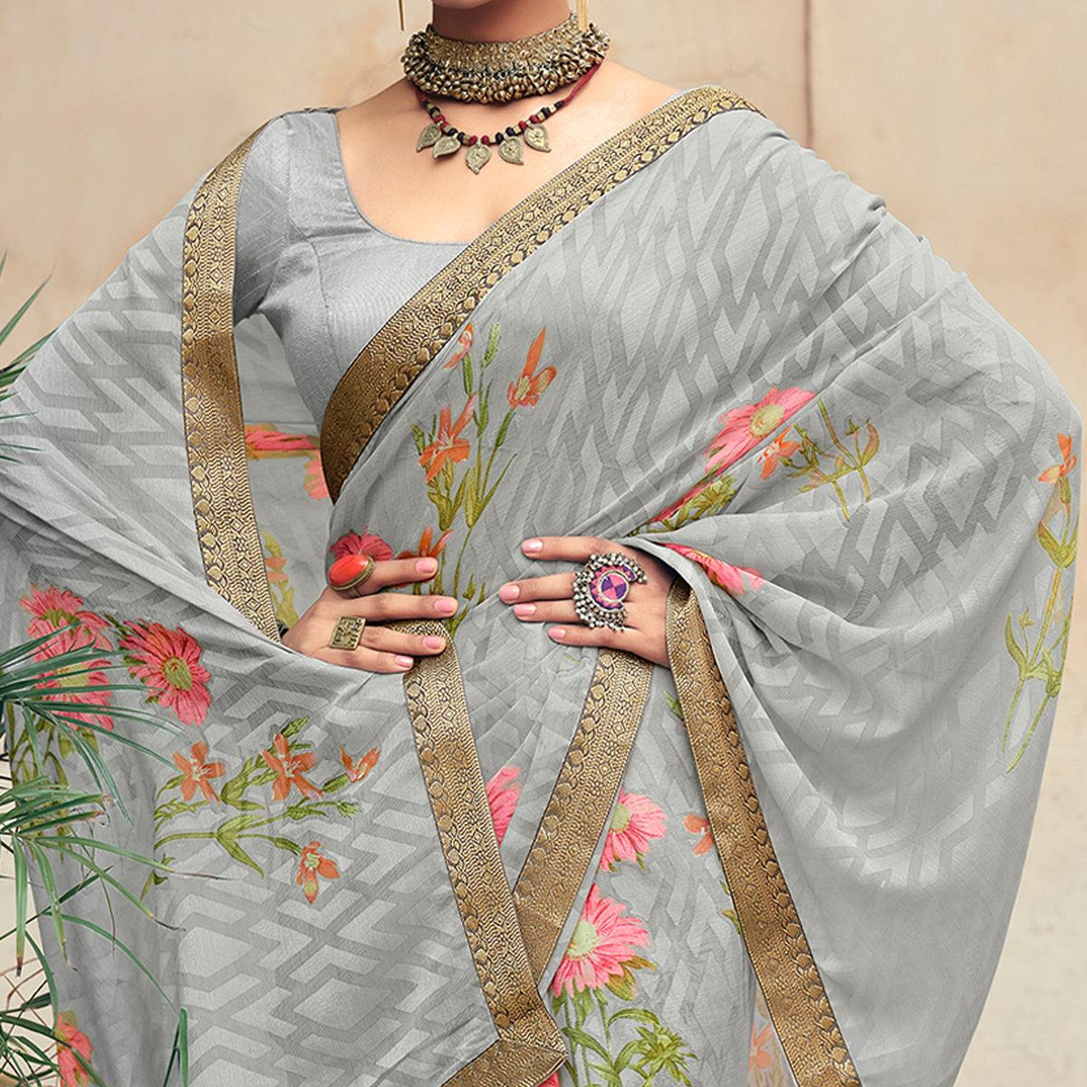 grey-casual-wear-floral-printed-chiffon-saree-with-fancy-lace-127806