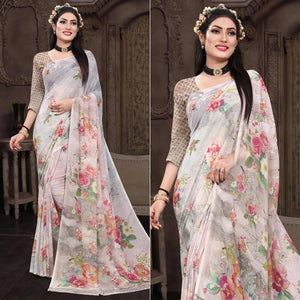 grey-casual-wear-floral-printed-georgette-saree-140904