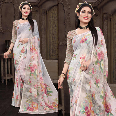 grey-casual-wear-floral-printed-georgette-saree-140904