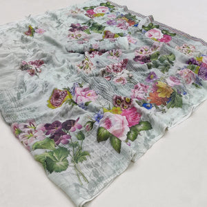 grey-casual-wear-floral-printed-georgette-saree-141682