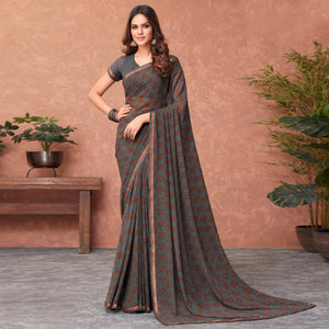 grey-casual-wear-floral-printed-georgette-saree-142000
