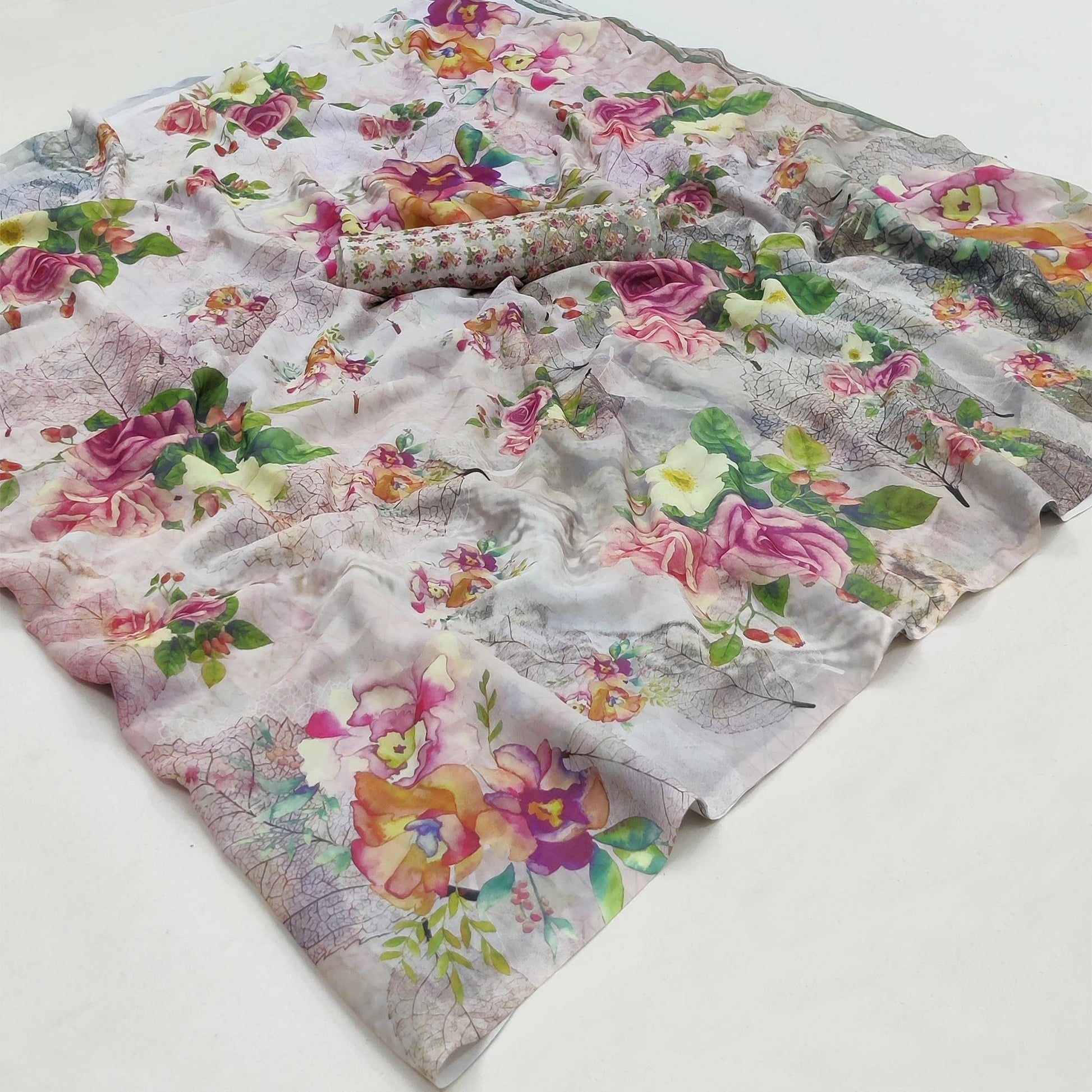 grey-casual-wear-floral-printed-georgette-saree-141678