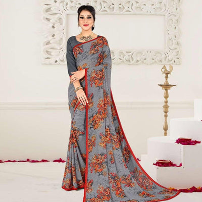 grey-casual-wear-floral-printed-georgette-saree-137836