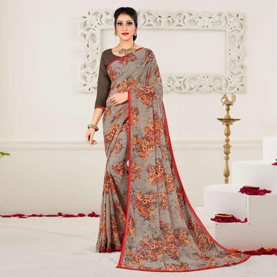 grey-casual-wear-floral-printed-georgette-saree-137839
