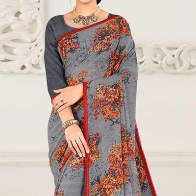 grey-casual-wear-floral-printed-georgette-saree-137836