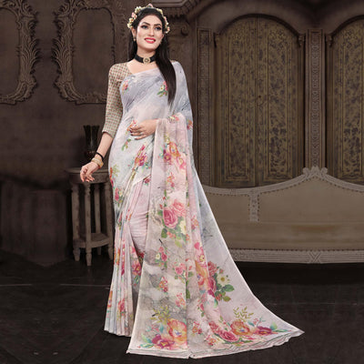 grey-casual-wear-floral-printed-georgette-saree-140904