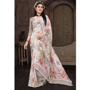 grey-casual-wear-floral-printed-georgette-saree-140904
