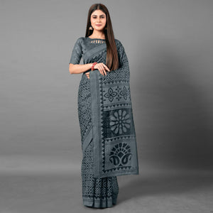 grey-casual-wear-flower-brasso-saree-111437