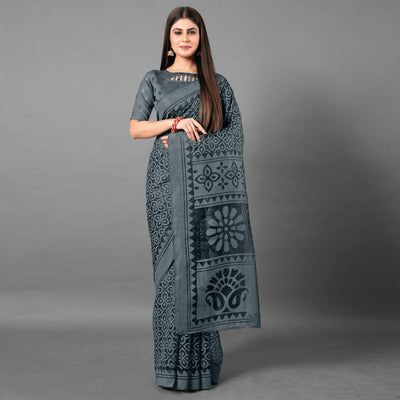 grey-casual-wear-flower-brasso-saree-111437