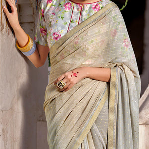 grey-casual-wear-foil-printed-georgette-saree-120896