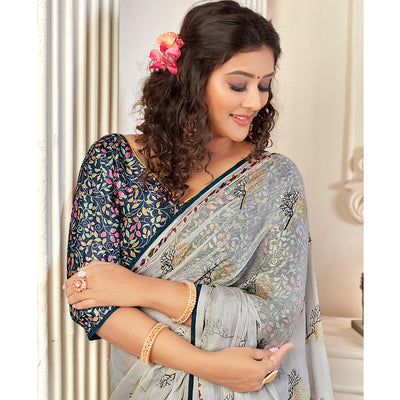 grey-casual-wear-foil-printed-pure-chiffon-saree-120678