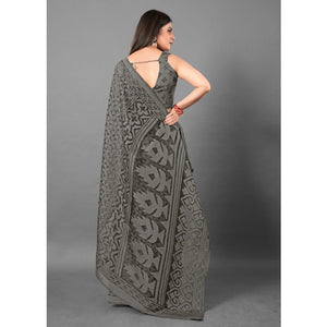 grey-casual-wear-geometric-brasso-saree-111429