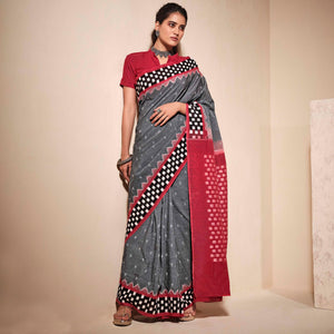 grey-casual-wear-ikkat-printed-mul-mul-cotton-saree-127717