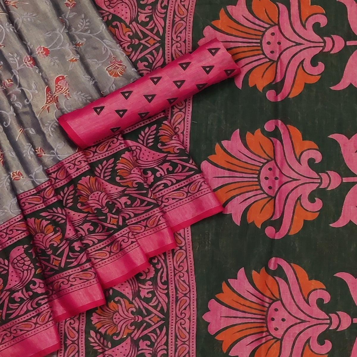 grey-casual-wear-printed-art-silk-saree-140066