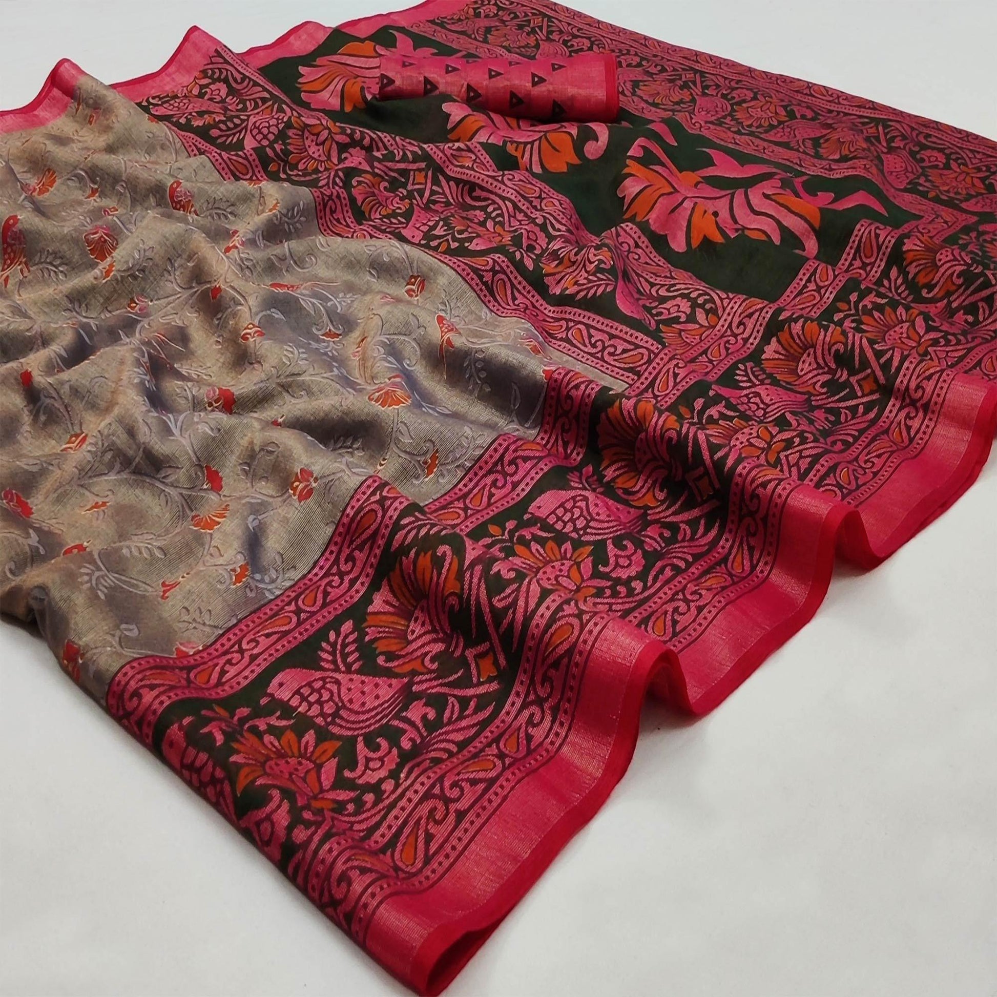 grey-casual-wear-printed-art-silk-saree-140066