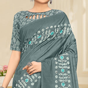 grey-casual-wear-printed-art-silk-saree-141002