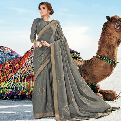 grey-festive-wear-printed-brasso-saree-120559