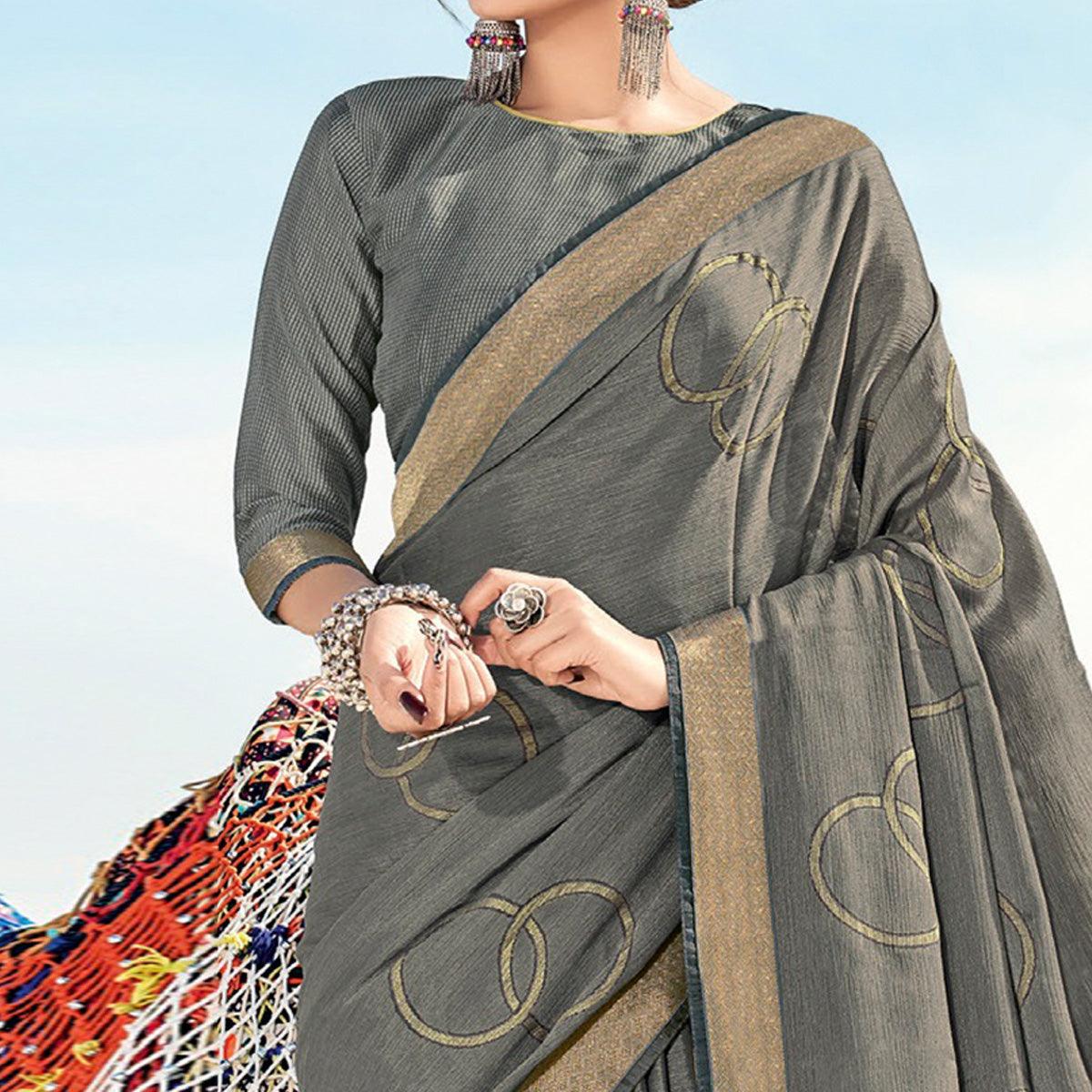 grey-festive-wear-printed-brasso-saree-120559