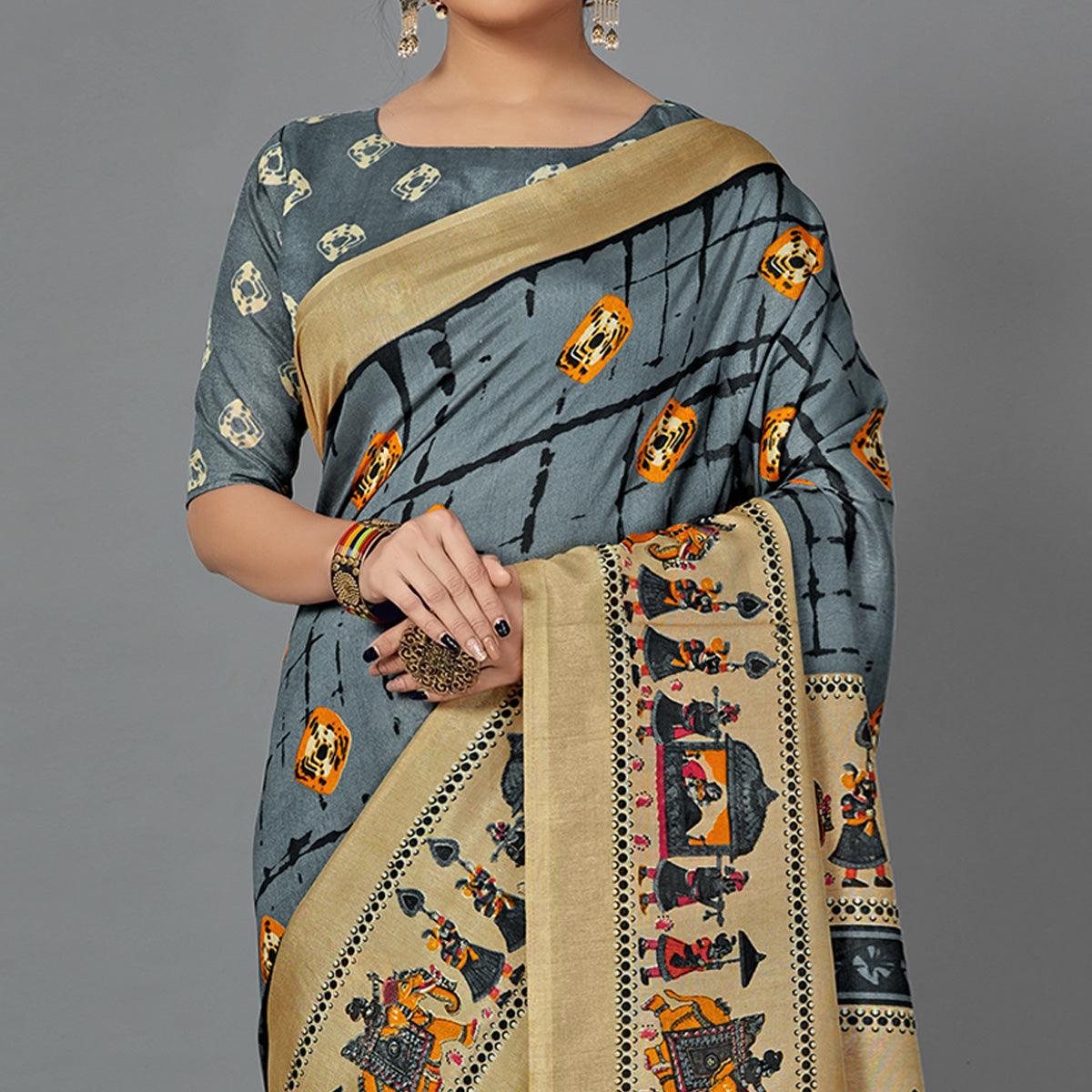 grey-casual-wear-printed-dhapa-silk-saree-126477