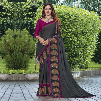 grey-casual-wear-printed-georgette-saree-134395