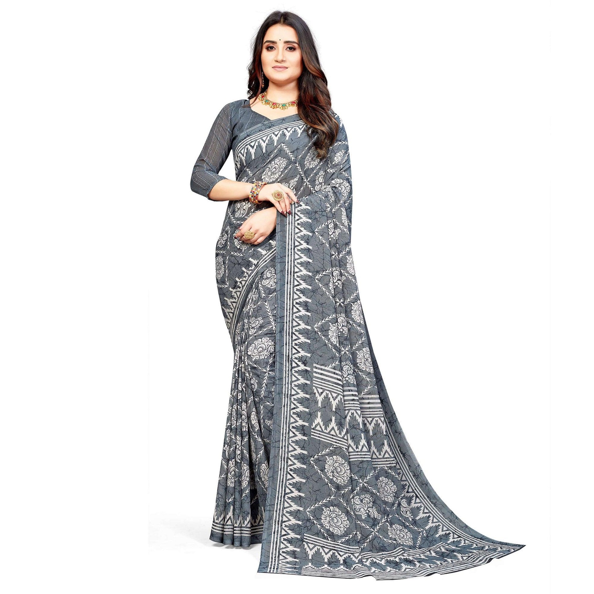 grey-casual-wear-printed-georgette-saree-140925
