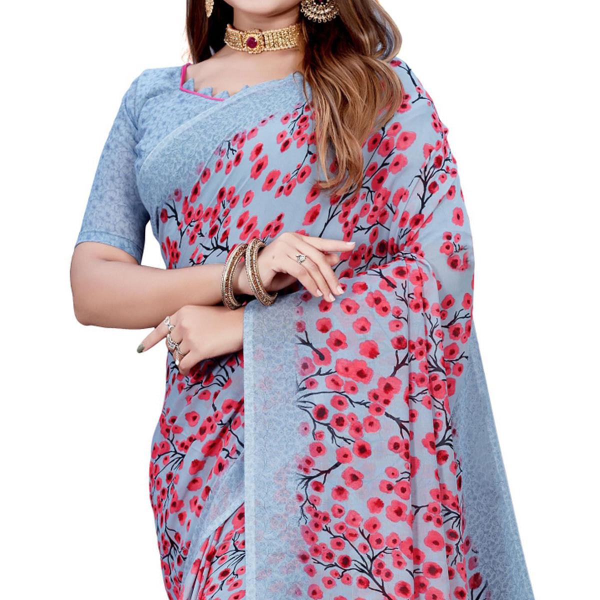 grey-casual-wear-printed-georgette-saree-140936