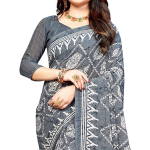 grey-casual-wear-printed-georgette-saree-140925
