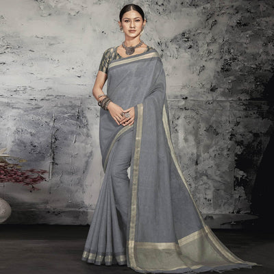 grey-casual-wear-printed-linen-saree-131320