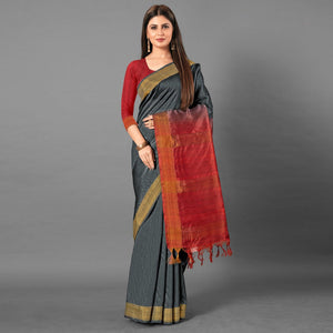 grey-casual-wear-solid-cotton-silk-saree-111486
