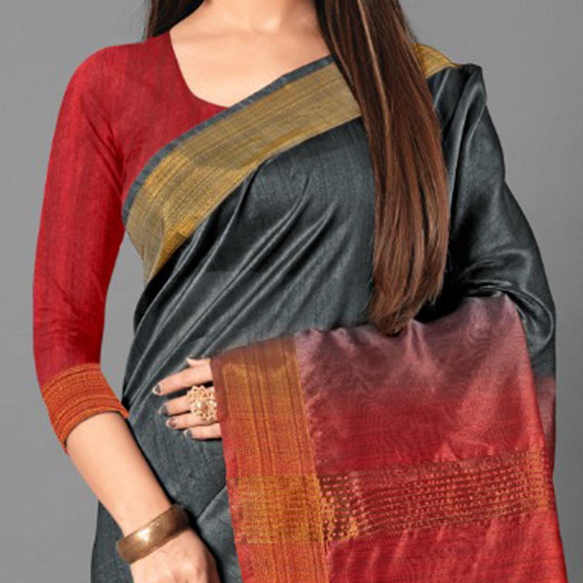 grey-casual-wear-solid-cotton-silk-saree-111486