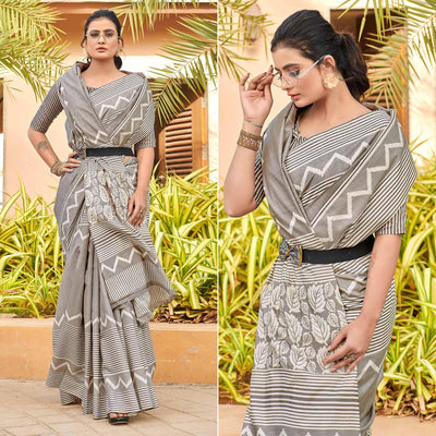 grey-casual-wear-striped-printed-bhagalpuri-silk-saree-138331