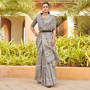 grey-casual-wear-striped-printed-bhagalpuri-silk-saree-138331
