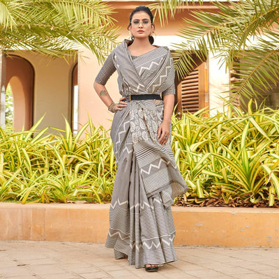 grey-casual-wear-striped-printed-bhagalpuri-silk-saree-138331